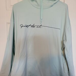 Nike Light Blue Hoodie with Iconic Slogan